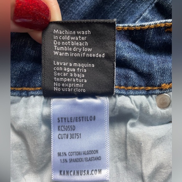 Kancan Distressed Dark Denim Midrise Stretch Jeans, Size 7/27, Grunge, Destroyed - Picture 11 of 11